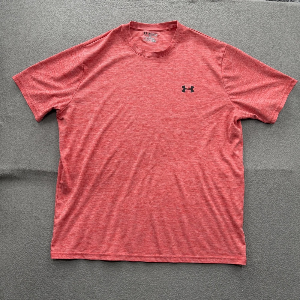 Under Armour HeatGear Shirt Mens 2XL Red Short Sleeve Loose Athletic Tee Gym